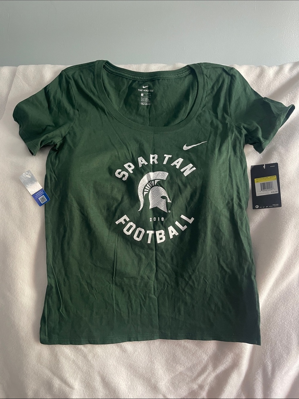 Nike Women’s Forest Green Spartan Football Graphic Tee